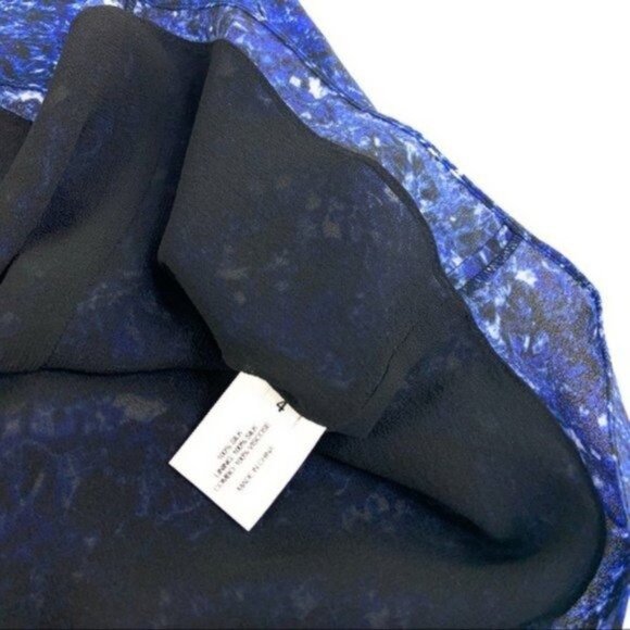 Proenza Schouler Silk Snap Front Sleeveless Blouse Blue and Black - Picture 6 of 7